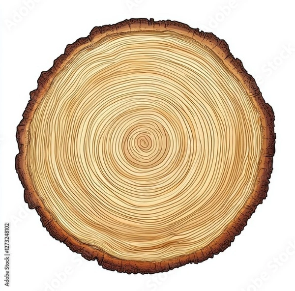 Fototapeta Detailed Tree Cross Section Illustration