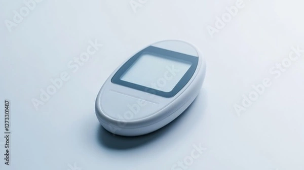 Fototapeta A glucose meter showing a blood sugar level. Featuring self-care and health monitoring