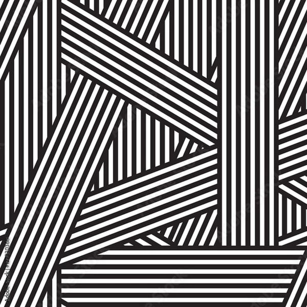 Obraz Seamless abstract background. Black and white stripes