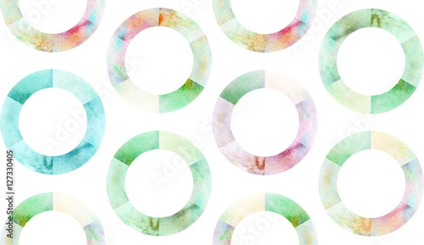 Fototapeta Watercolor circle pattern