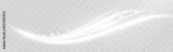 Fototapeta Shining magical wavy light lines. Magical elements templates for illustration.	
