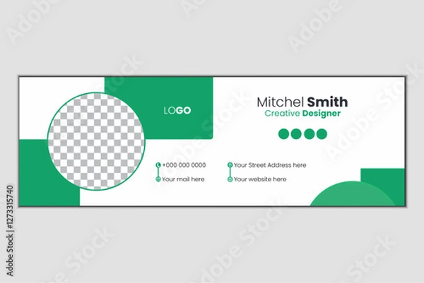 Fototapeta Corporate and minimalist email signature design 