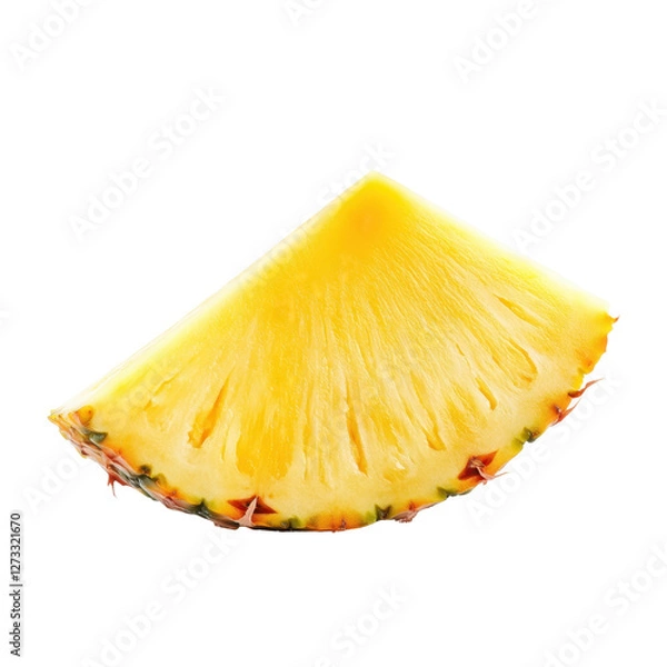 Fototapeta Fresh Pineapple Slice Isolated on White Background for Culinary Use