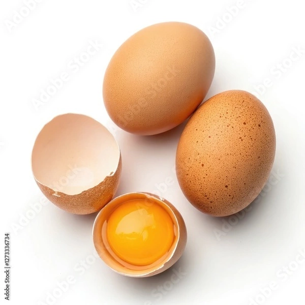 Fototapeta eggs isolated on white background