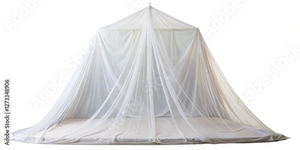 Fototapeta White Mosquito Net on White Background