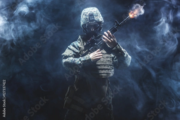 Fototapeta Portrait of a soldier