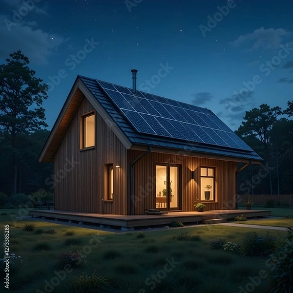 Obraz house with solar panels