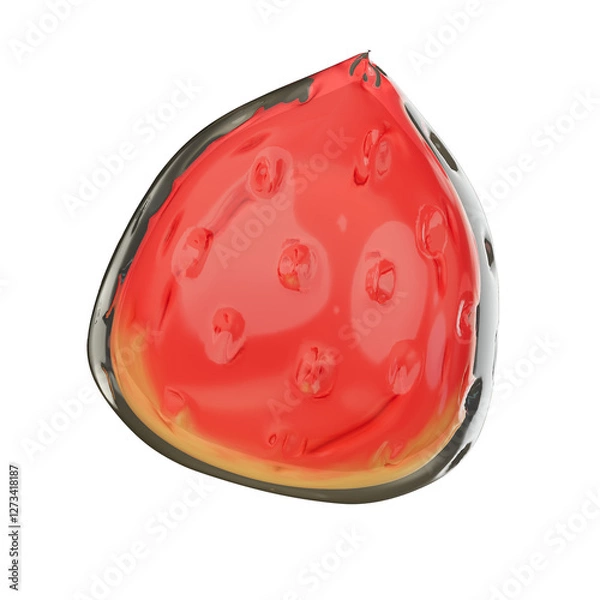 Obraz 3d strawberry icon red