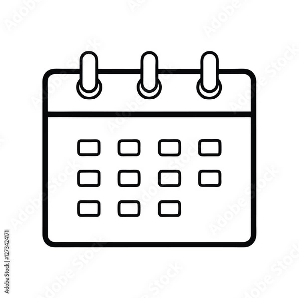 Obraz Calendar line icon. Schedule symbol. Deadline, season icon symbol flat design. Vector illustration