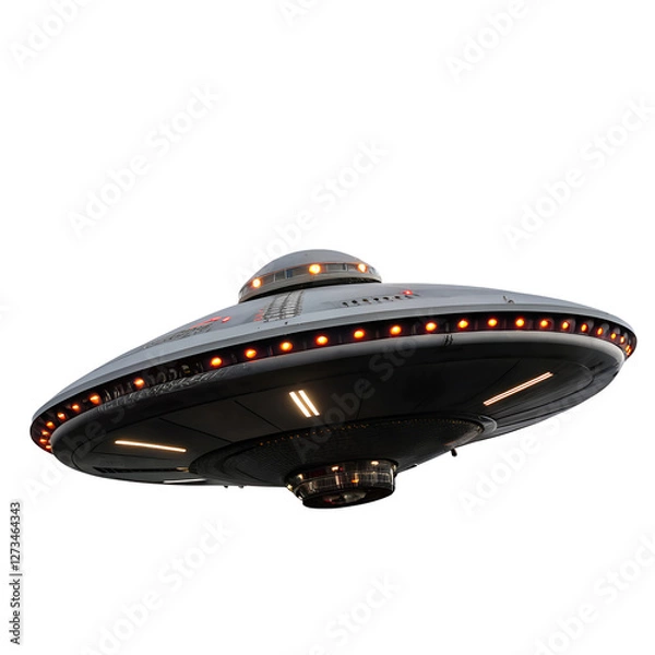 Obraz High-Detail Spaceship Isolated on Transparent Background
