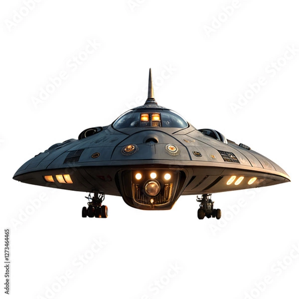 Obraz Futuristic Spaceship with Transparent Background