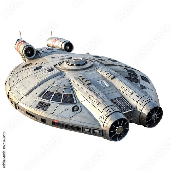 Obraz High-Detail Spaceship Isolated on Transparent Background