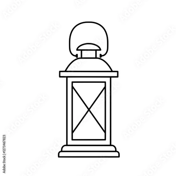 Fototapeta Vintage Lantern Illustration: A classic lantern with an intricate design, depicted in elegant, timeless line art that evokes a sense of nostalgia and charm.