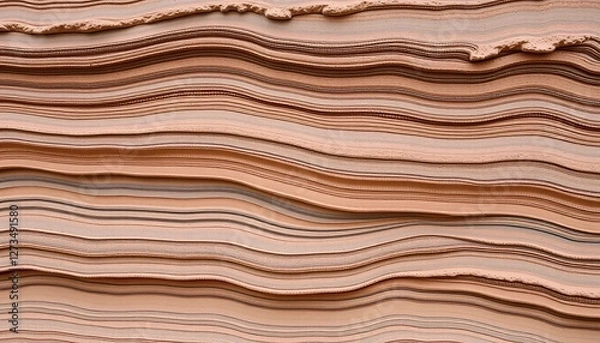 Obraz Textured Sediment Layers. Beige Tones Undulating Pattern. Abstract Waves. Smooth Surface. Gentle Curves. Geological Strata. Tranquil Harmony. Natural Forms. Sand Dunes Aesthetic. Organic Texture