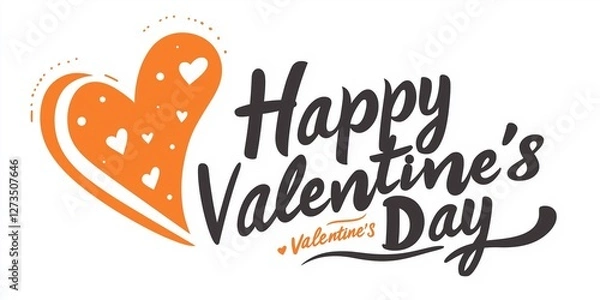 Fototapeta A postcard for St. Valentine's Day is minimalistic on a white background with hearts and gifts with a bundle of "happy day of Valentine"
