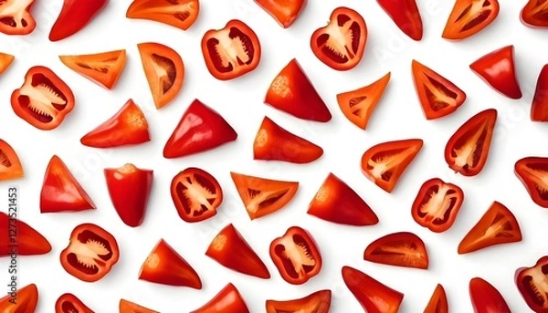 Obraz Sliced Red Bell Peppers Pattern