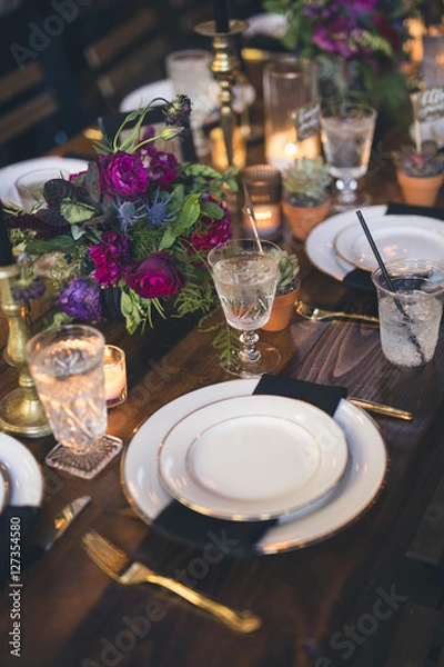 Obraz Wedding dinner table setting