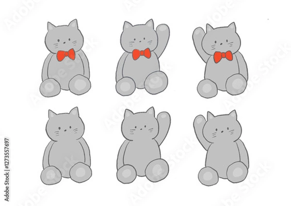 Obraz ねこ（グレー）