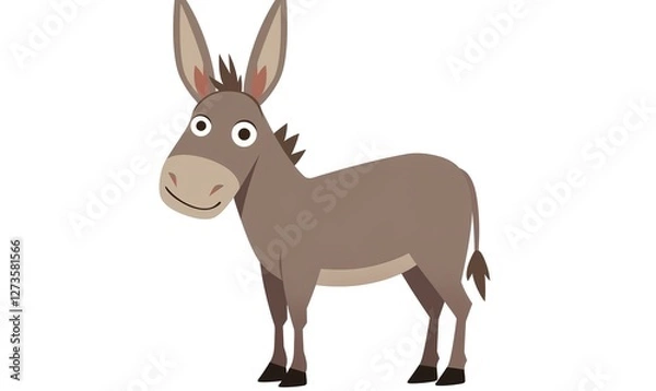 Obraz An illustration of a donkey with soft shapes, flat colors, and minimal details
