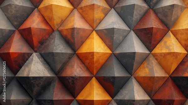 Fototapeta Abstract background, geometric tile-like texture