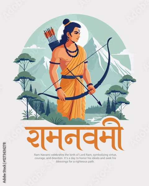 Fototapeta Shri Ram Navami Happy Ram Navami Social media Post template banner
