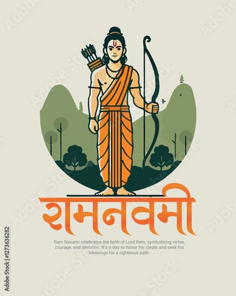 Fototapeta Shri Ram Navami Happy Ram Navami Social media Post template banner
