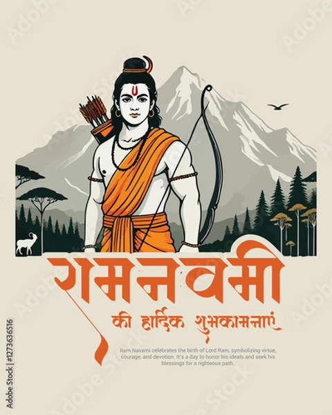 Fototapeta Shri Ram Navami Happy Ram Navami Social media Post template banner
