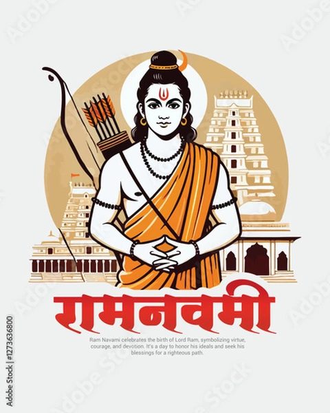Fototapeta Shri Ram Navami Happy Ram Navami Social media Post template banner
