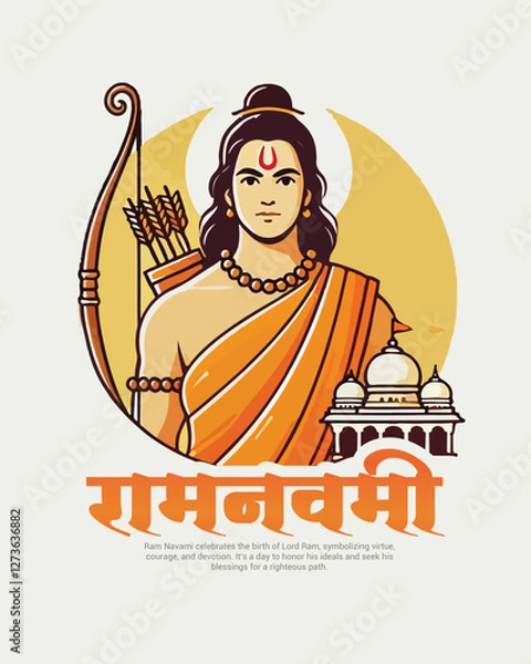 Fototapeta Shri Ram Navami Happy Ram Navami Social media Post template banner
