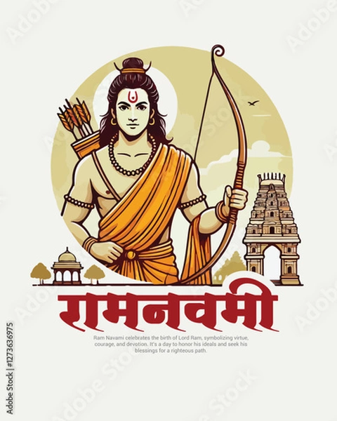 Fototapeta Shri Ram Navami Happy Ram Navami Social media Post template banner
