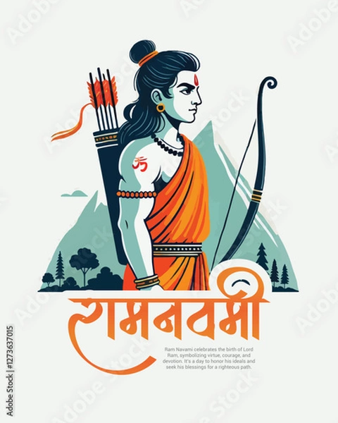 Fototapeta Shri Ram Navami Happy Ram Navami Social media Post template banner
