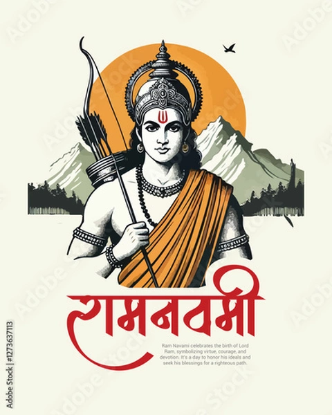 Fototapeta Shri Ram Navami Happy Ram Navami Social media Post template banner

