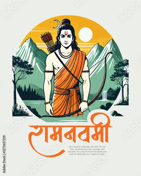 Fototapeta Shri Ram Navami Happy Ram Navami Social media Post template banner
