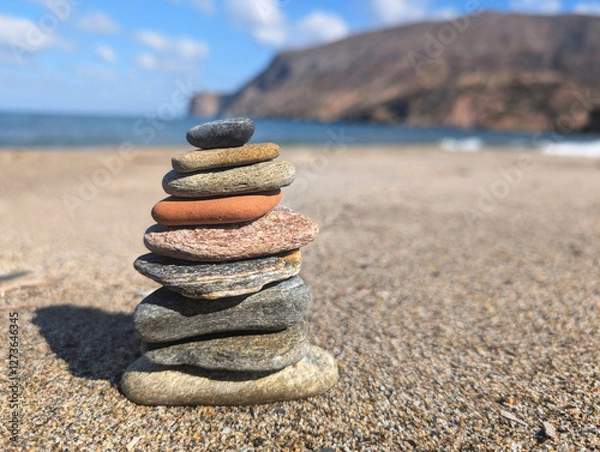 Obraz ZEN Entspannung, Meer, Urlaub Steinstapel 