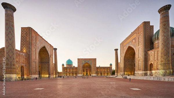 Fototapeta Three madrasahs at Registan square in Samarkand