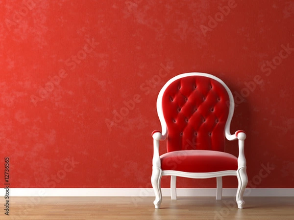 Obraz czerwono-biały wystrój wnętrz