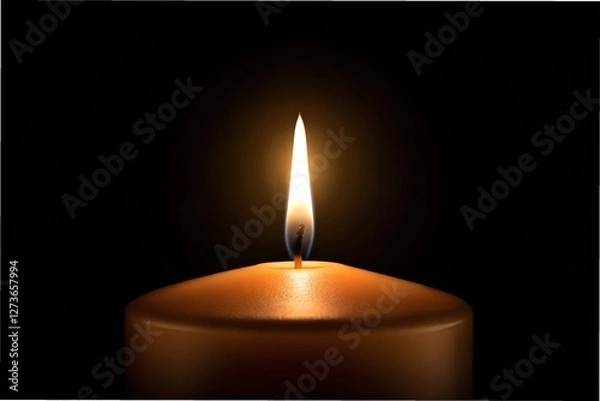 Fototapeta Captivating Candle Flicker Illuminates Darkness with Warmth and Serenity in Tranquil Ambiance
