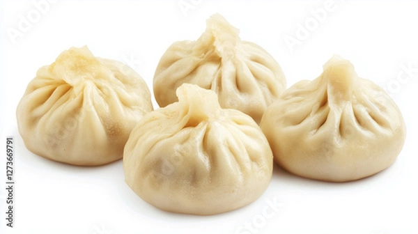 Fototapeta Dim sum isolated on white background. traditional Chinese snacks Dim sum