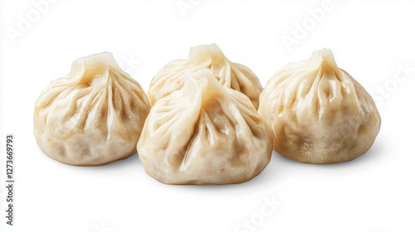 Fototapeta Dim sum isolated on white background. traditional Chinese snacks Dim sum