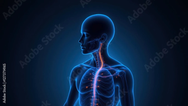 Fototapeta Vagus Nerve Stimulation with visible anatomy