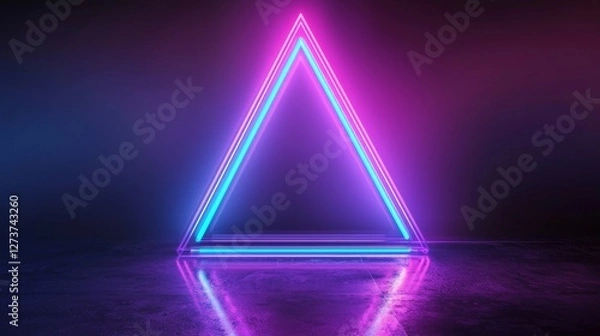 Fototapeta Disco neon light background and neon background concept, both generated using 3d rendering techniques
