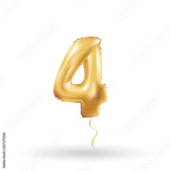 Obraz number four metallic balloon