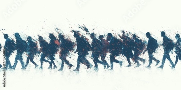 Fototapeta A wide-angle visual composite featuring a diverse group of people from different countries, symbolizing global communication and connection, perfect for banners or ad displays