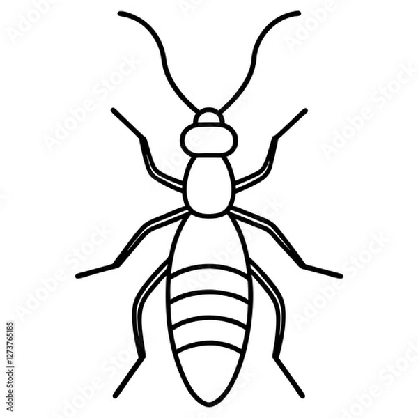 Fototapeta Minimalist Termite Line Art Vector