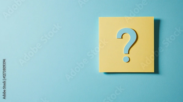 Fototapeta Conceptual dilemma expressed through a simple question mark against tranquil background