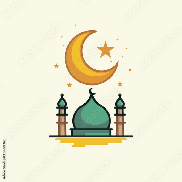 Fototapeta Mosque logo in vector format as a visual identity for Ramadan events