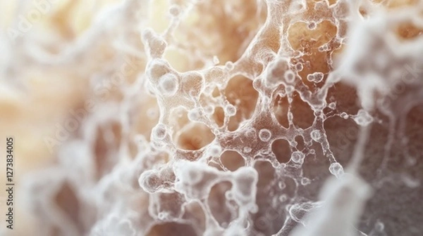 Fototapeta A detailed close-up of amyloid plaques in the brain, highlighting deposits around neurons. Featuring Alzheimer's disease