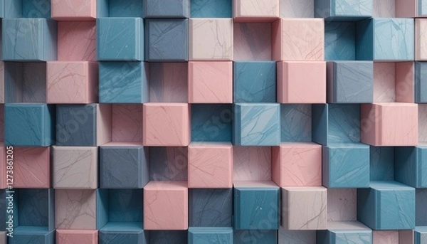 Fototapeta Close-up colorful cubes in interior aesthetics