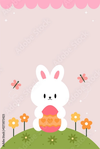 Fototapeta Easter Poster Vertical Frame Border Background 