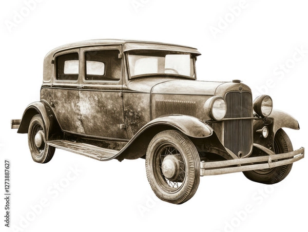Obraz Isolated Classic Car with Sepia Filter